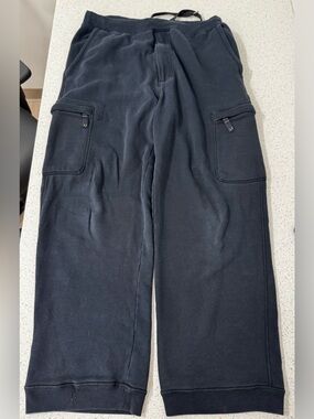 Nesi A.G. Sweatpants Men Med Navy Blue Cargo Pockets Wide Leg Baggie Skate 90’s